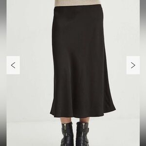 Black A-Line Midi Women's Skirt